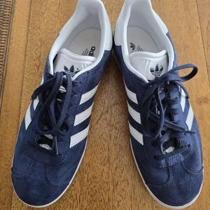 Adidas Navy Blue Sneakers with White Stripes